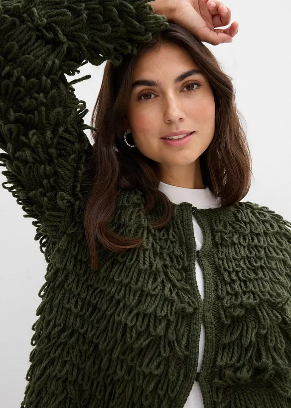 Vest in curly imitatiebont, bonprix
