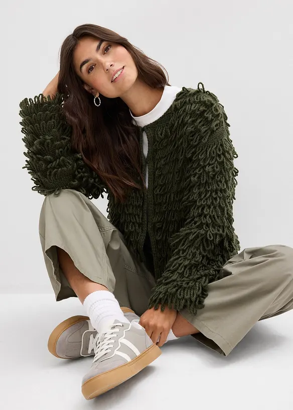 Vest in curly imitatiebont, bonprix