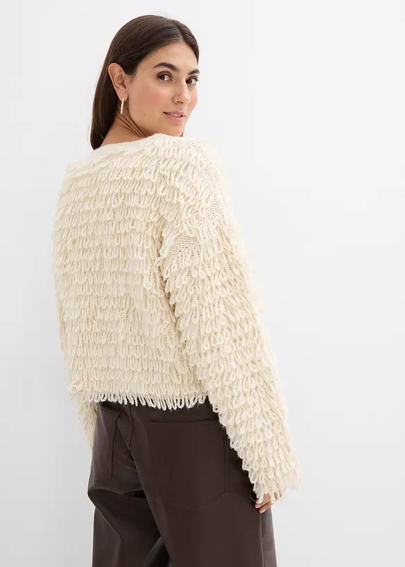 Vest in curly imitatiebont, bonprix