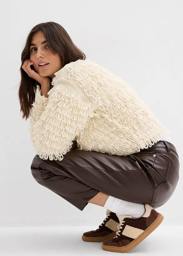 Vest in curly imitatiebont, bonprix