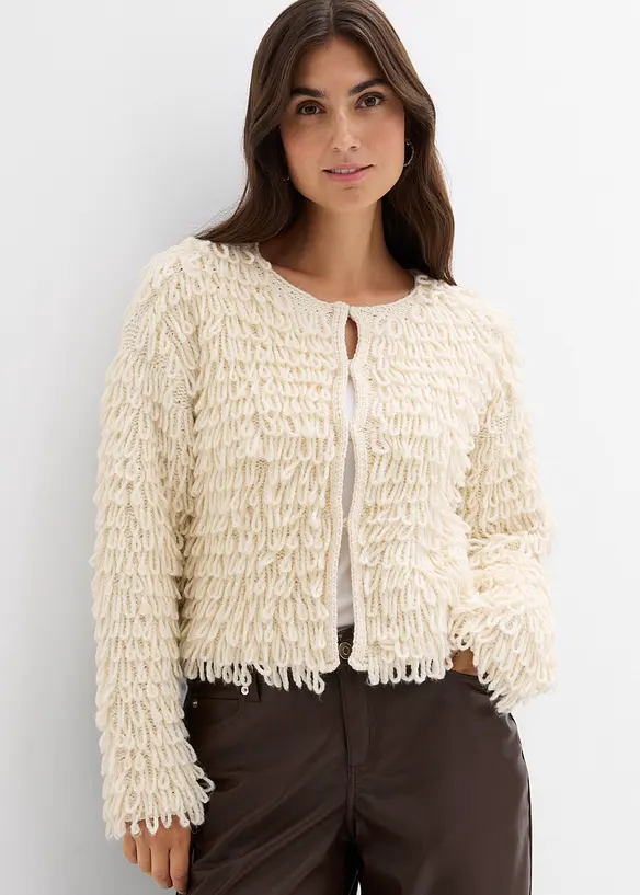 Vest in curly imitatiebont, bonprix