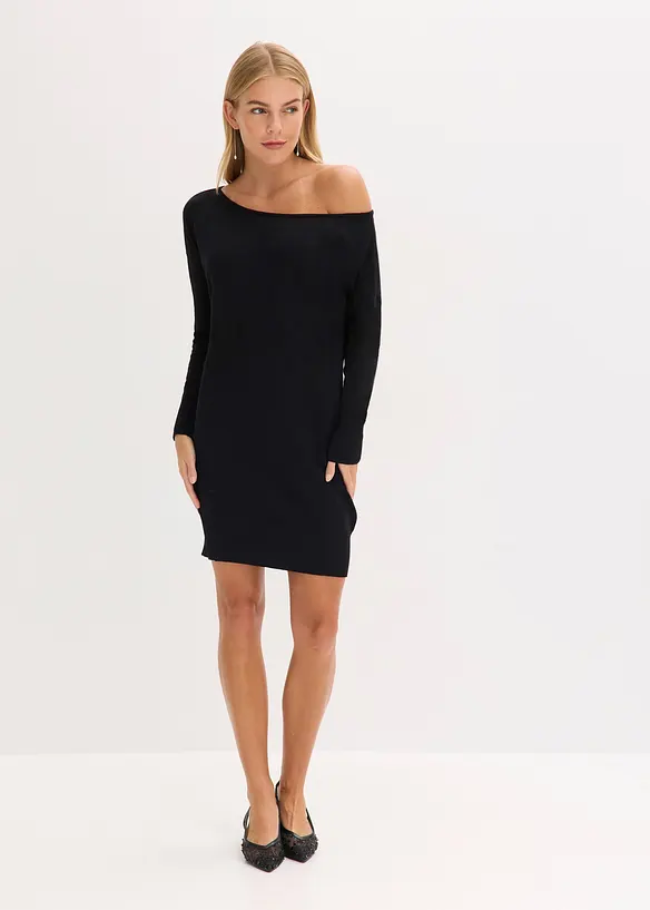One-shoulder gebreide jurk, bonprix