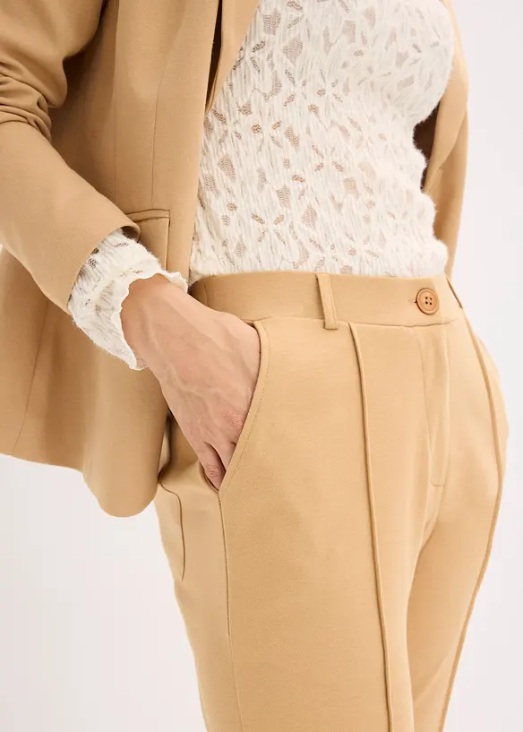 Jersey broek met paspels, bonprix