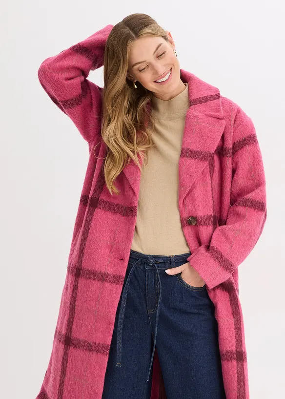 Lange jas in wollen look, bonprix