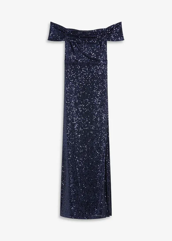 Paillettenjurk met carmen-hals, bonprix
