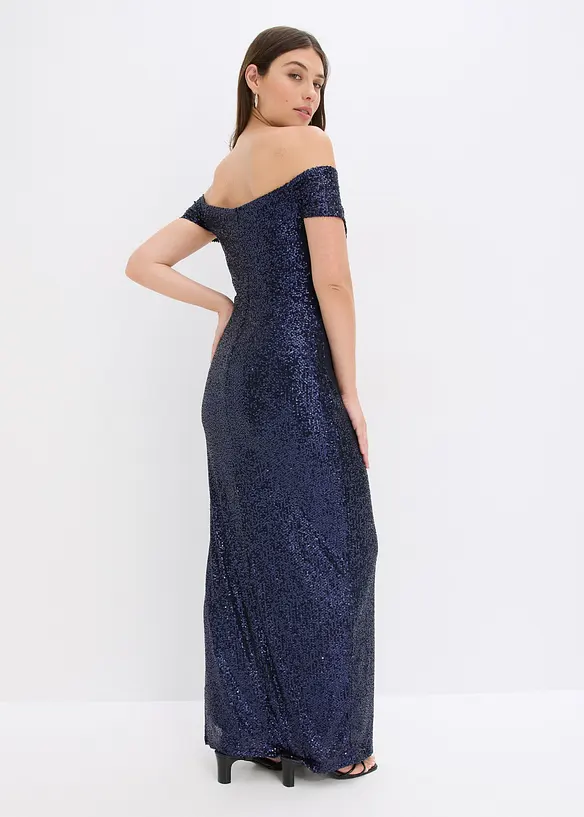 Paillettenjurk met carmen-hals, bonprix