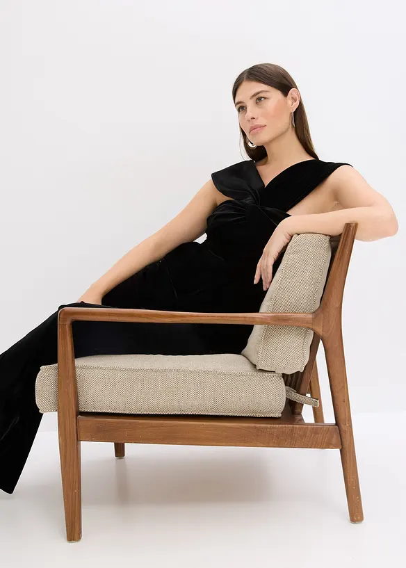 Jersey jumpsuit van soepelvallend fluweel, bonprix