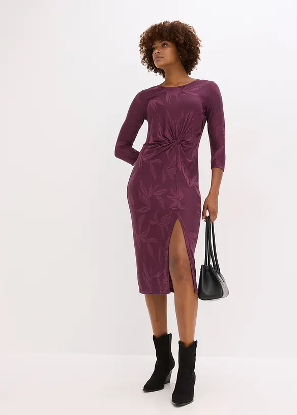 Midi jurk in jacquard, bonprix