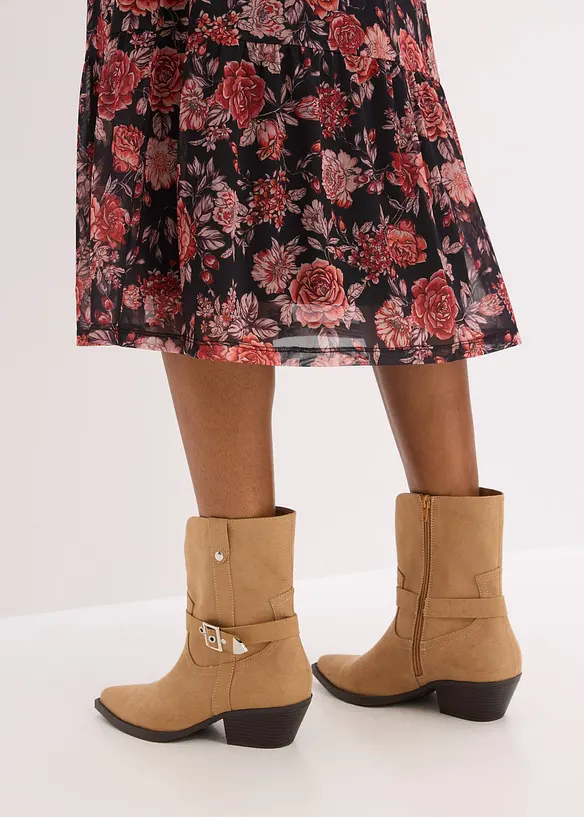 Midi jurk van zachte mesh, bonprix