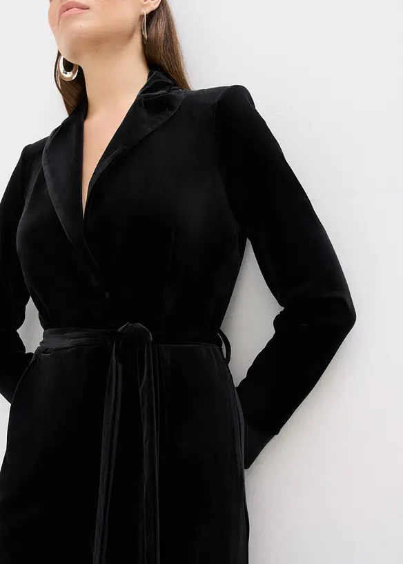 Jersey jumpsuit van soepelvallend fluweel, bonprix
