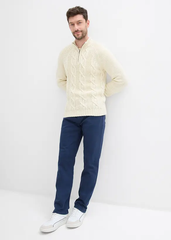 Regular fit stretch thermobroek met een zachte flanellen voering, straight, bonprix