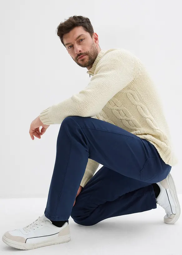 Regular fit stretch thermobroek met een zachte flanellen voering, straight, bonprix