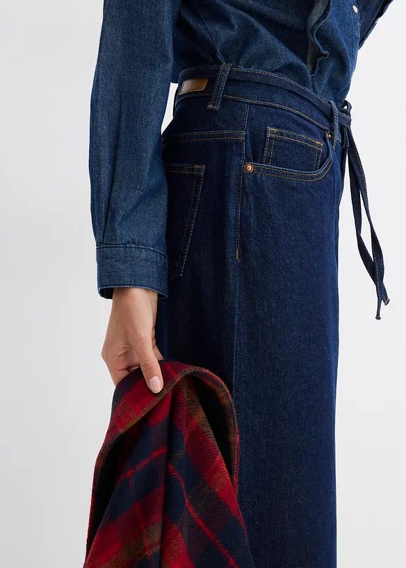 Wide leg jeans met mid waist, bonprix