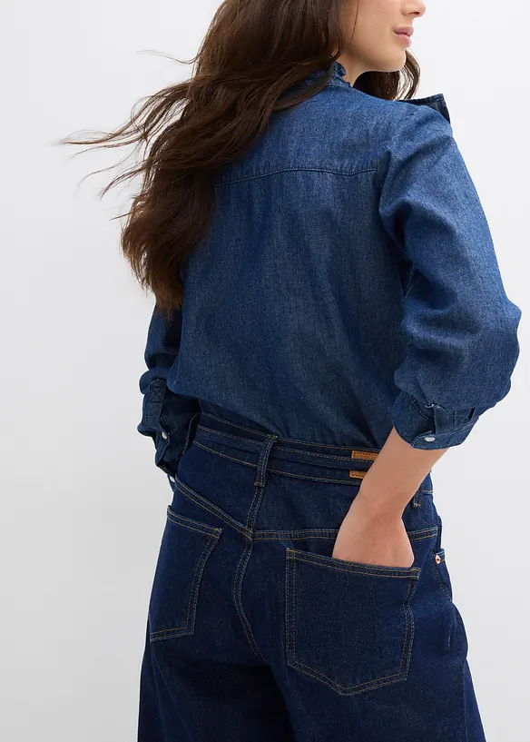 Wide leg jeans met mid waist, bonprix