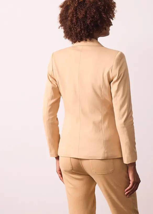 Getailleerde blazer van katoen-jersey, bonprix