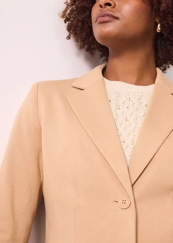Getailleerde blazer van katoen-jersey, bonprix