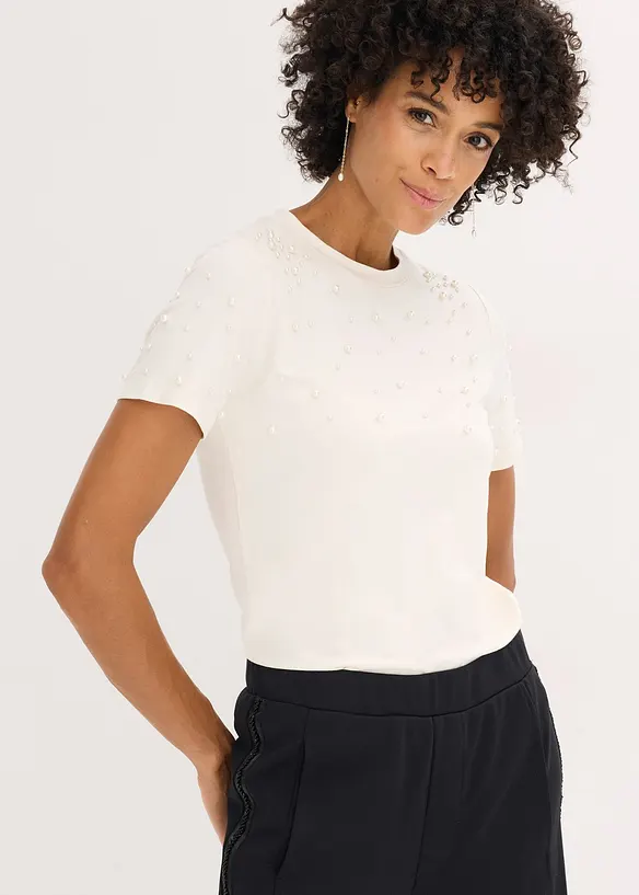 Shirt met parels, bonprix