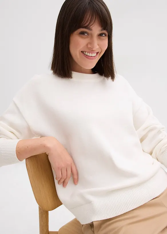 Oversized trui van puur katoen, bonprix