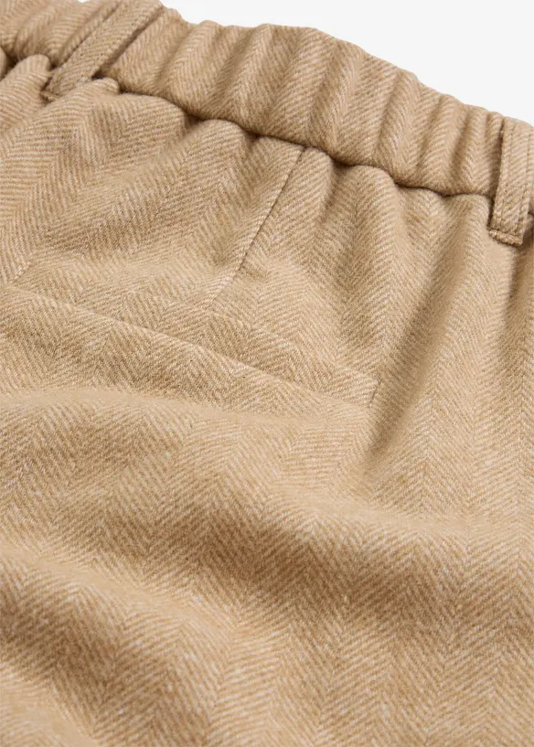 Wollen broek met visgraatpatroon, bonprix