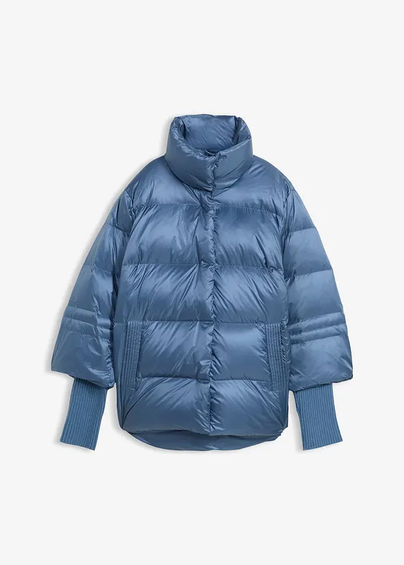 Donsjas met gerecyclede dons en gebreide mouwen, bonprix