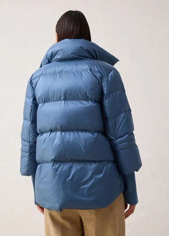 Donsjas met gerecyclede dons en gebreide mouwen, bonprix