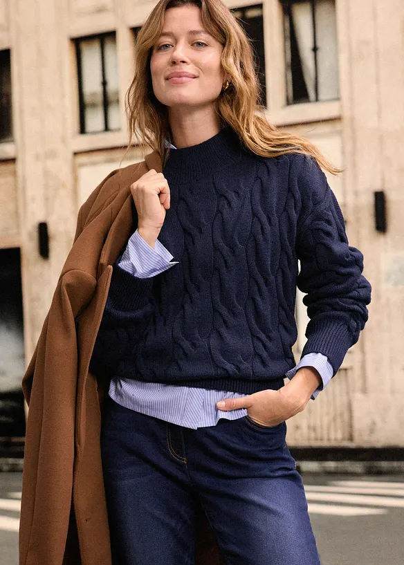 Straight jeans mid waist, thermo met comfortband, bonprix