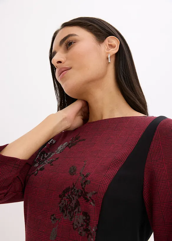 Kokerjurk met paillettenborduursel, bonprix