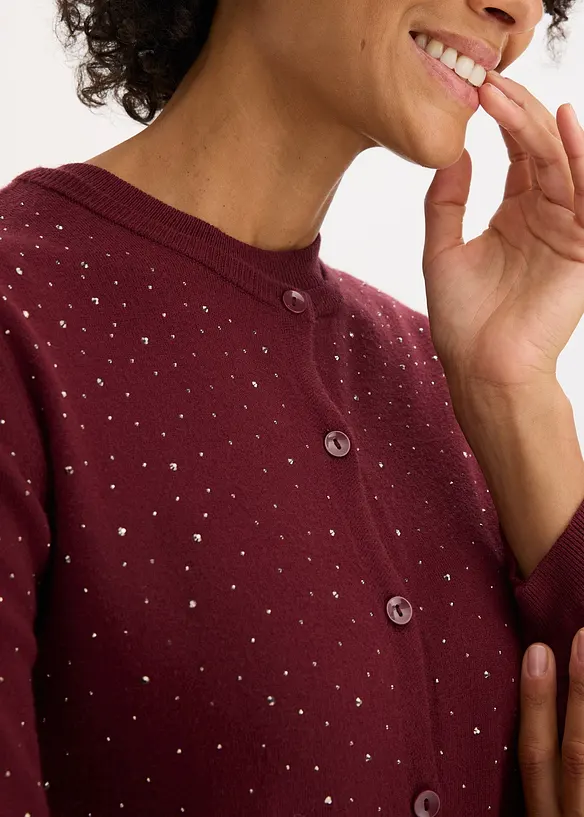 Vest met glittersteentjes, bonprix