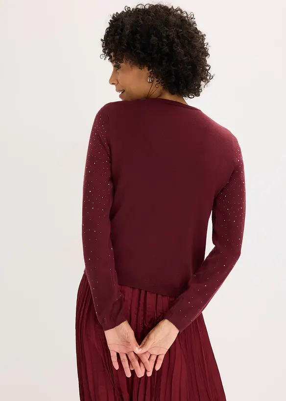 Vest met glittersteentjes, bonprix