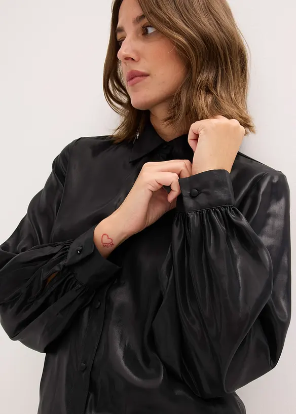 Overhemdblouse met glanzende print, bonprix