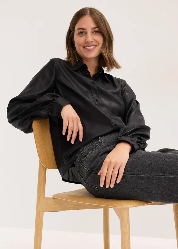 Overhemdblouse met glanzende print, bonprix