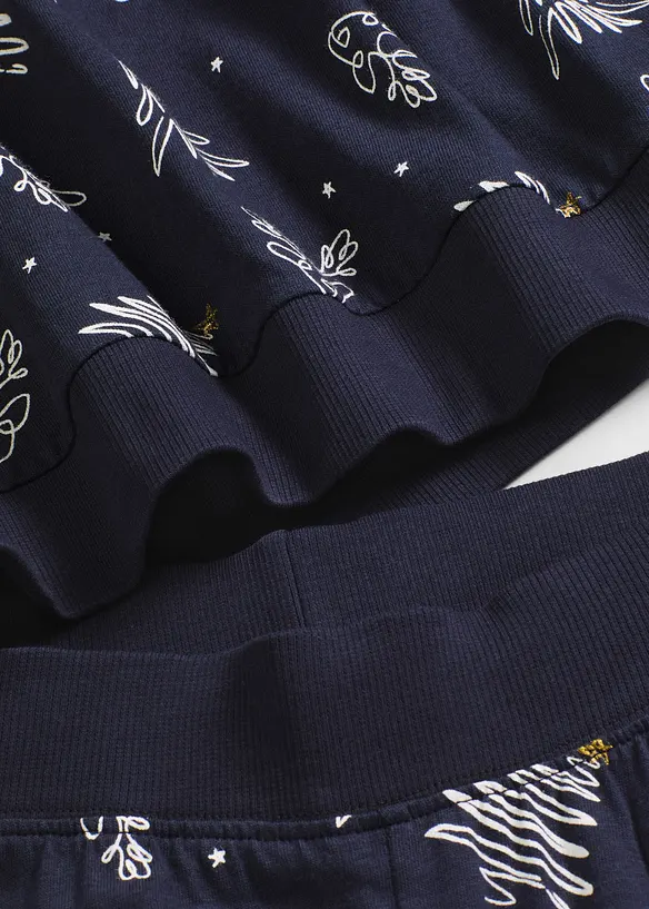 Pyjama van katoen met een glanzend dessin, bonprix