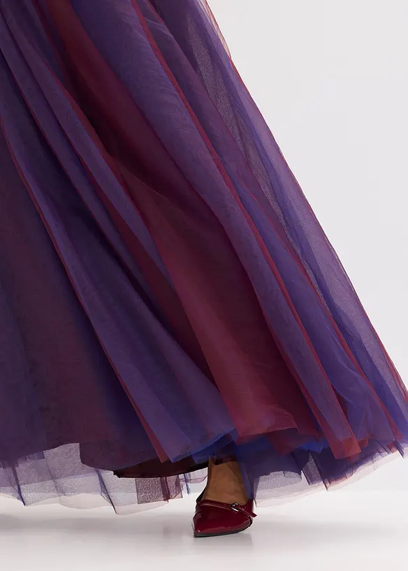 Maxi jurk van prachtige tule met kant, bonprix