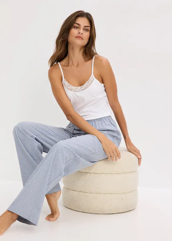 Hemd met biologisch katoen en kant (set van 2), bonprix