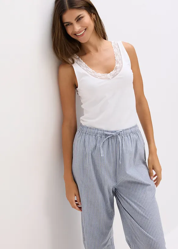 Hemd met biologisch katoen en kant (set van 2), bonprix