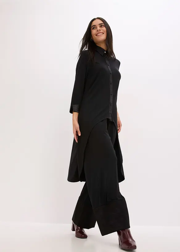 Jersey blouse met satijnen versieringen, bonprix