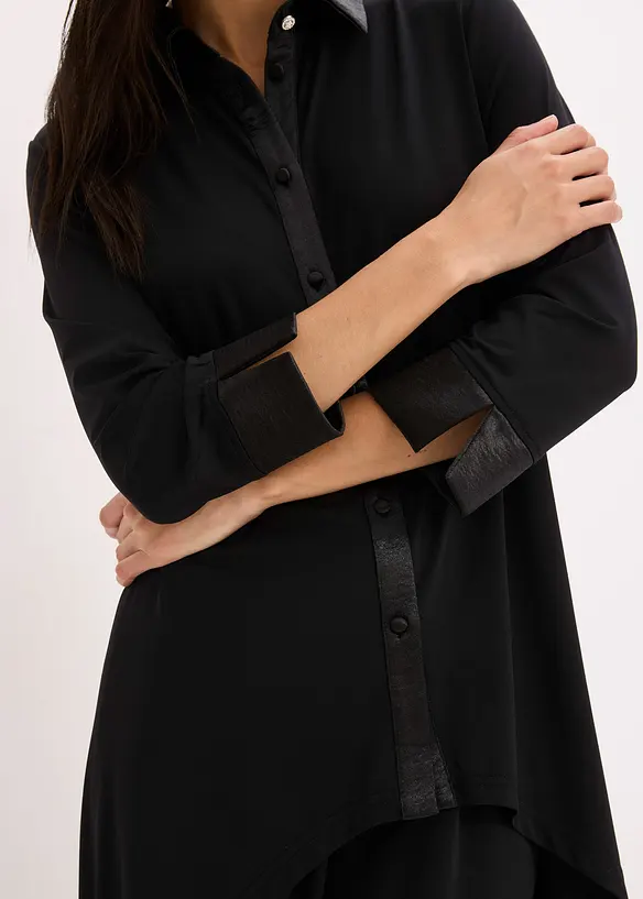 Jersey blouse met satijnen versieringen, bonprix