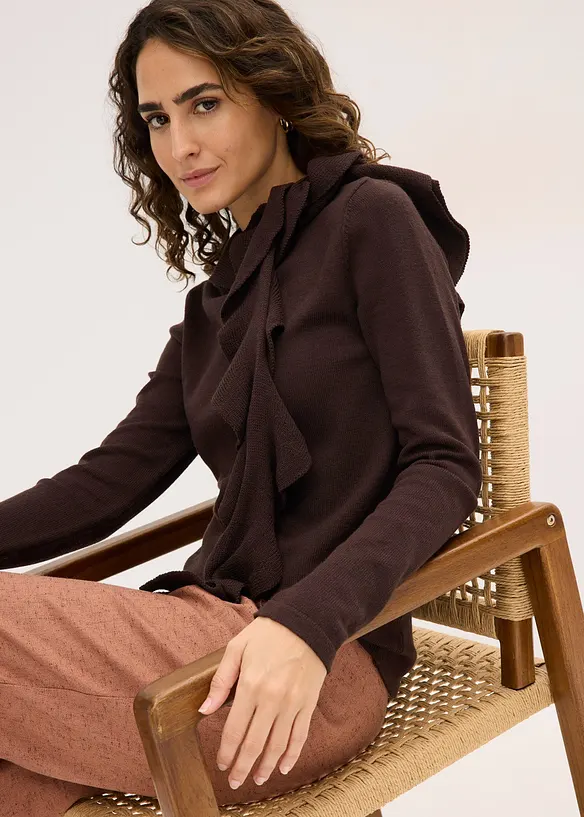 Fijngebreide trui in een soepele viscosemix, bonprix