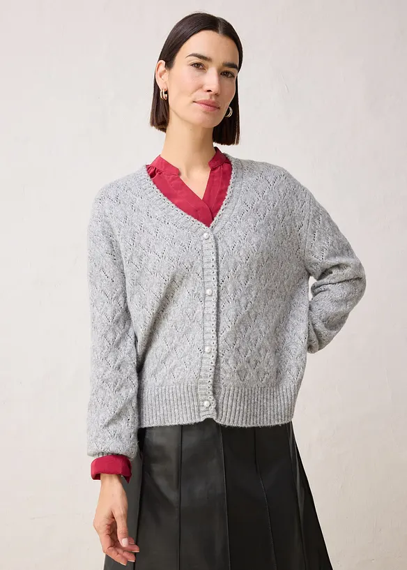 Ajour vest met wol, bonprix