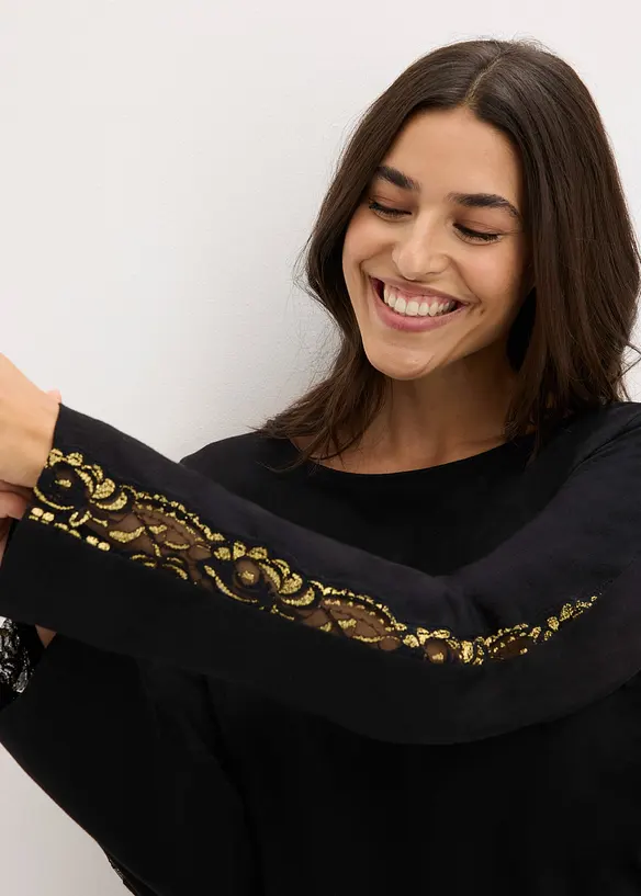 Pyjama met delicate glitterkant, bonprix