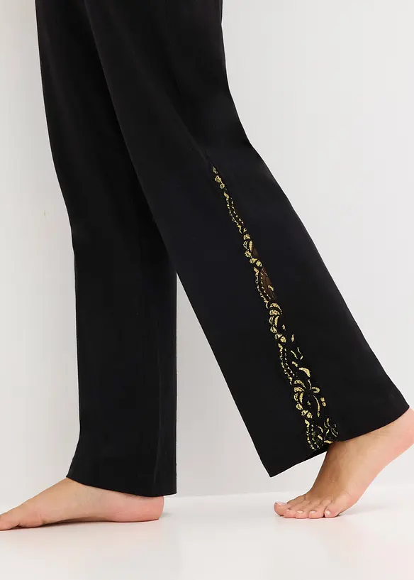 Pyjama met delicate glitterkant, bonprix