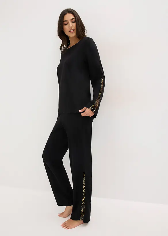 Pyjama met delicate glitterkant, bonprix