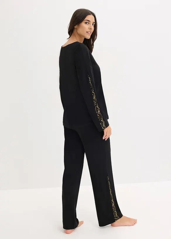 Pyjama met delicate glitterkant, bonprix