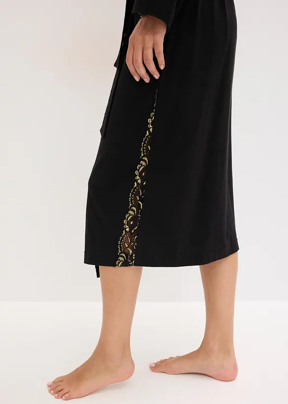 Kimono badjas met delicate glitterkant, bonprix