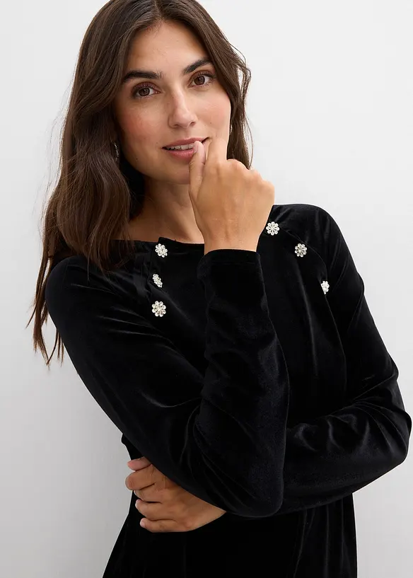 2-in-1 feestelijke zwangerschaps- en voedingsjurk van zacht fluweel, bonprix