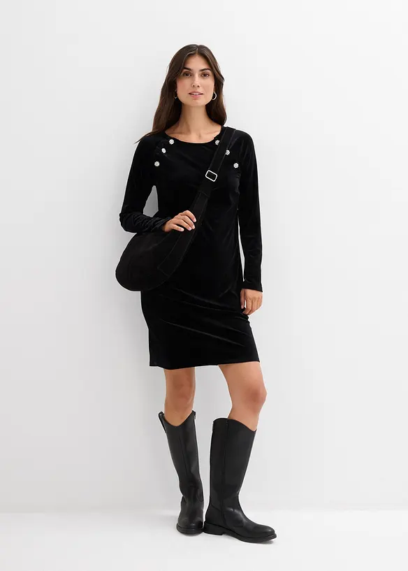 2-in-1 feestelijke zwangerschaps- en voedingsjurk van zacht fluweel, bonprix