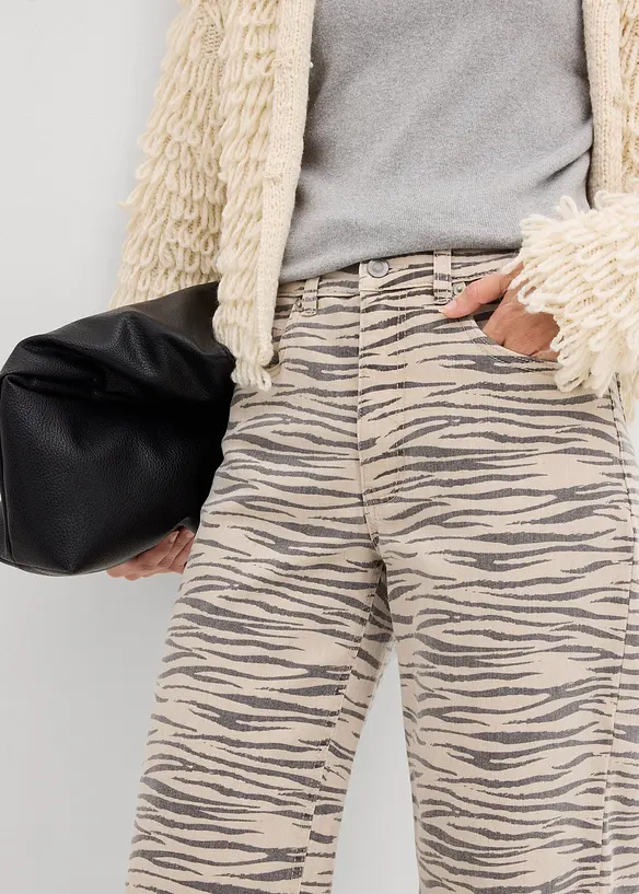 Twill broek van elastische katoenmix, bonprix