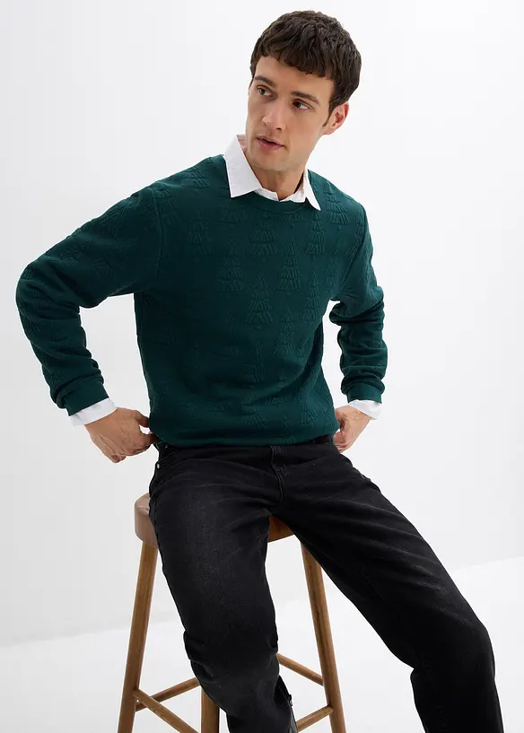 Sweater met kerstboommotief, bonprix
