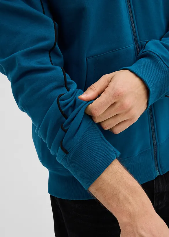 Sweatvest van katoen met contrasterende details, bonprix