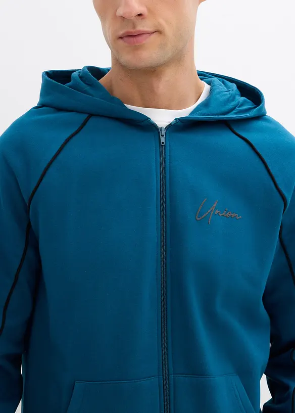 Sweatvest van katoen met contrasterende details, bonprix